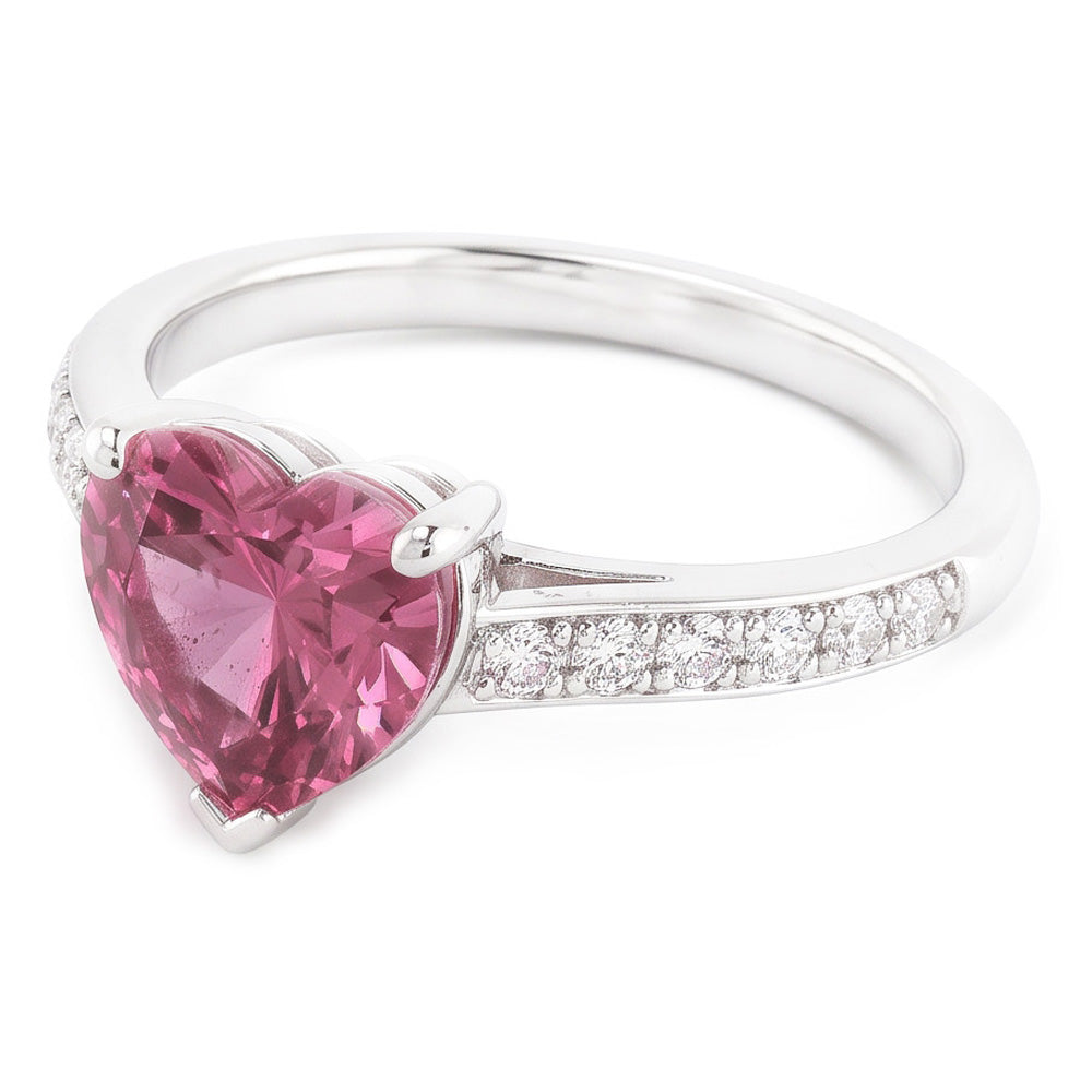 1.25 Carats Pink Heart Shape Sapphire Natural Earth Mined Diamond Gemstone Ring Gold
