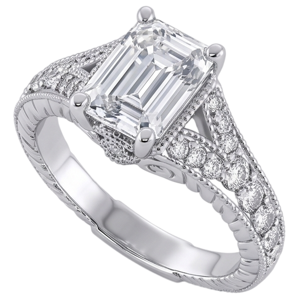 1.36 Ct. Natural Earth Mined Diamonds Engagement Ring White Gold
