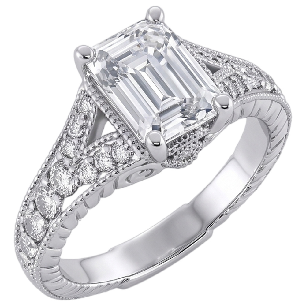 1.36 Ct. Natural Earth Mined Diamonds Engagement Ring White Gold
