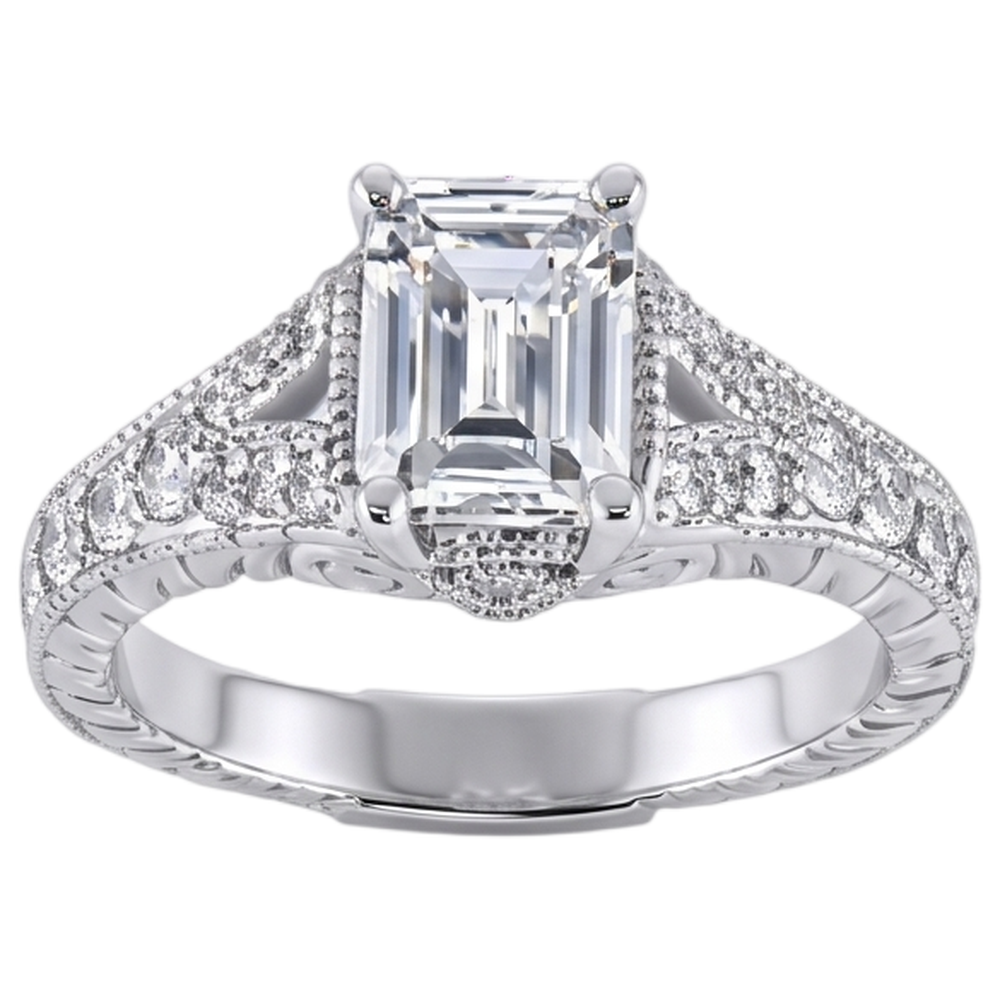 1.36 Ct. Natural Earth Mined Diamonds Engagement Ring White Gold