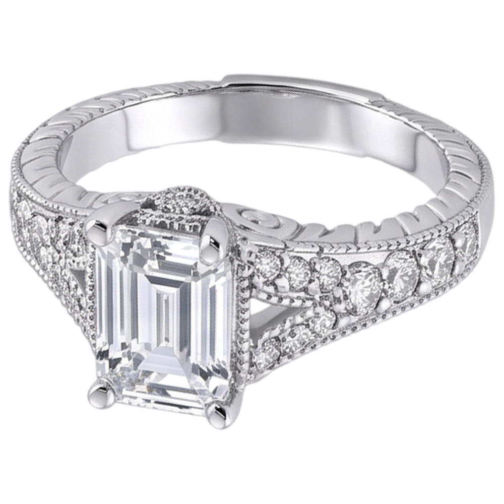1.36 Ct. Natural Earth Mined Diamonds Engagement Ring White Gold