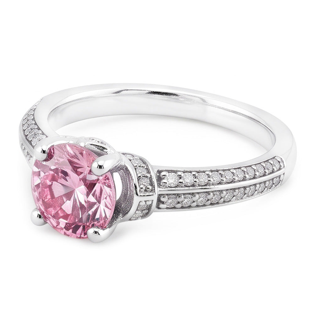 1.41 Ct Round Pink Sapphire Gemstone Ring