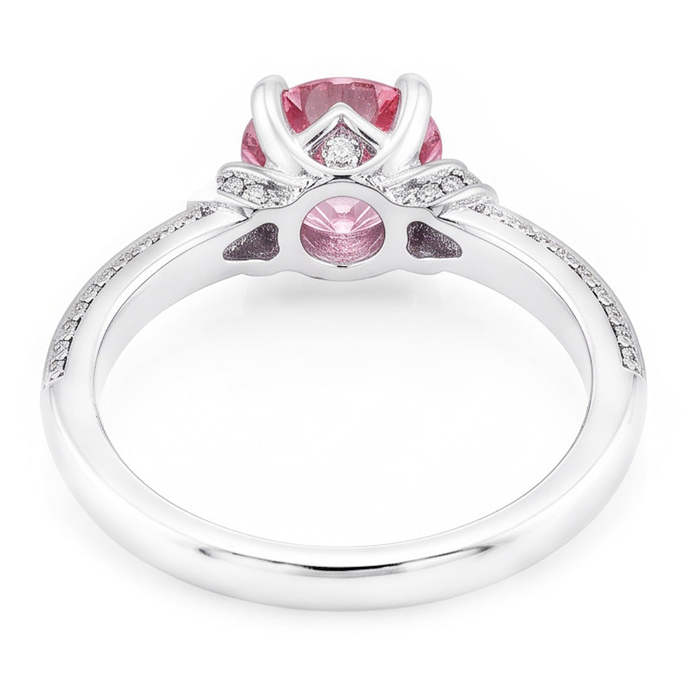 1.41 Ct Round Pink Sapphire Gemstone Ring