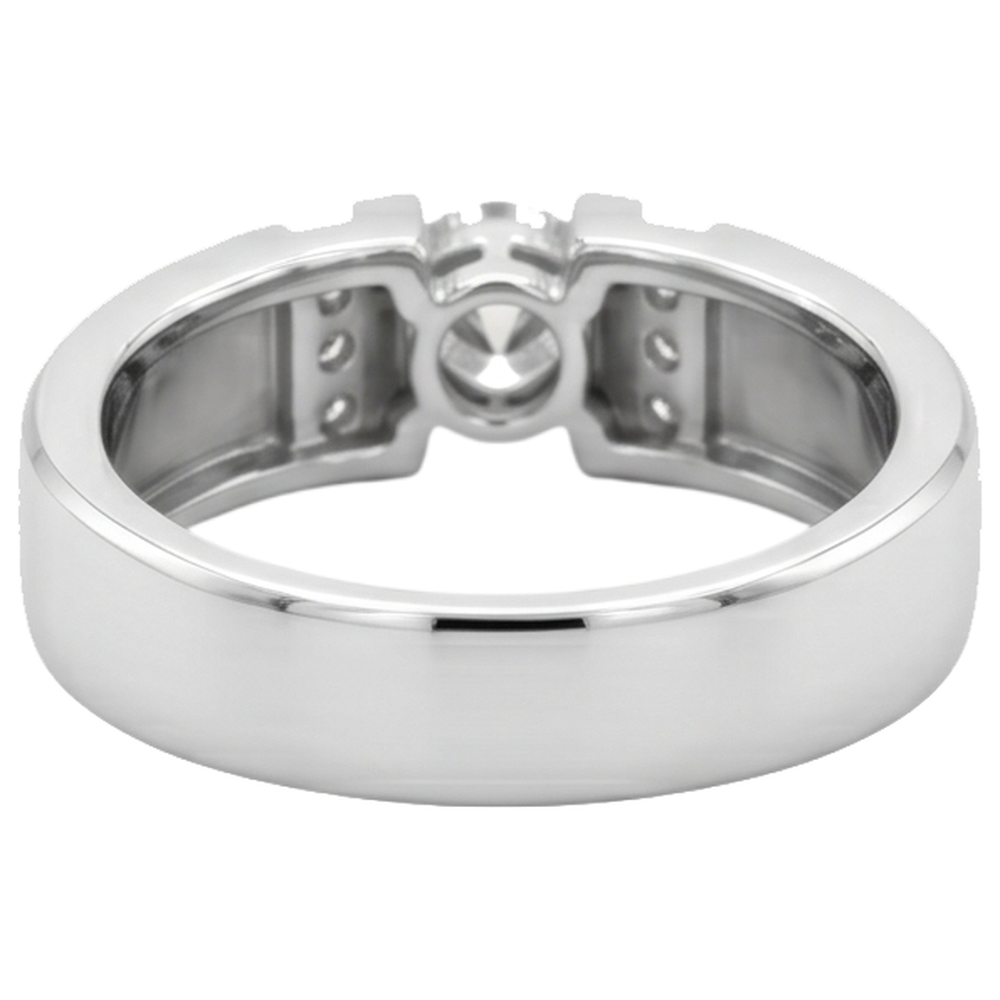 1 Carat Simple Ring Round Diamond White Gold 10K Vs1 F