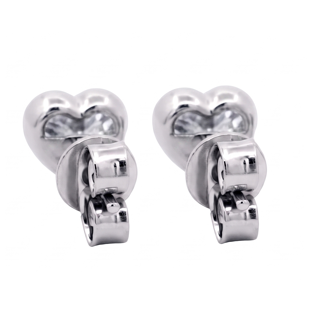 Heart Cut Lab Grown Diamonds 1.50 Carat White Gold Stud Earring