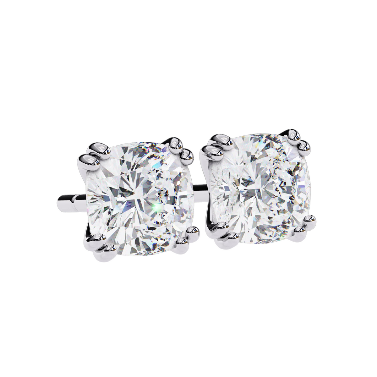 1.60 Ct. Natural Earth Mined Diamond Stud Earrings Cushion Cut White Gold