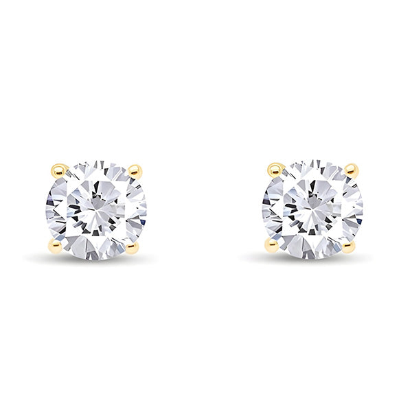 1.80 Carat Natural Earth Mined Diamond Studs Earrings Screwback Yellow Gold Earring