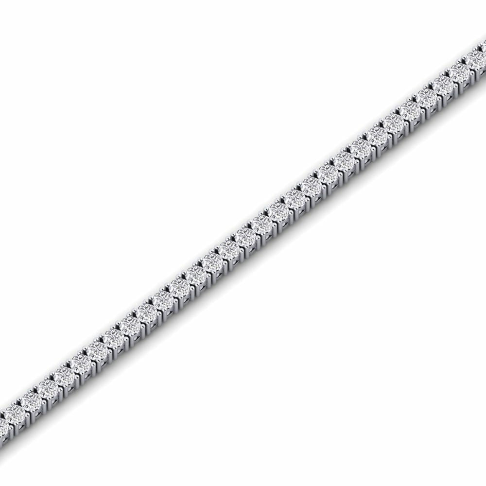 10.10 Carats Lab Grown Diamond Tennis Bracelet WG Jewelry Round Cut