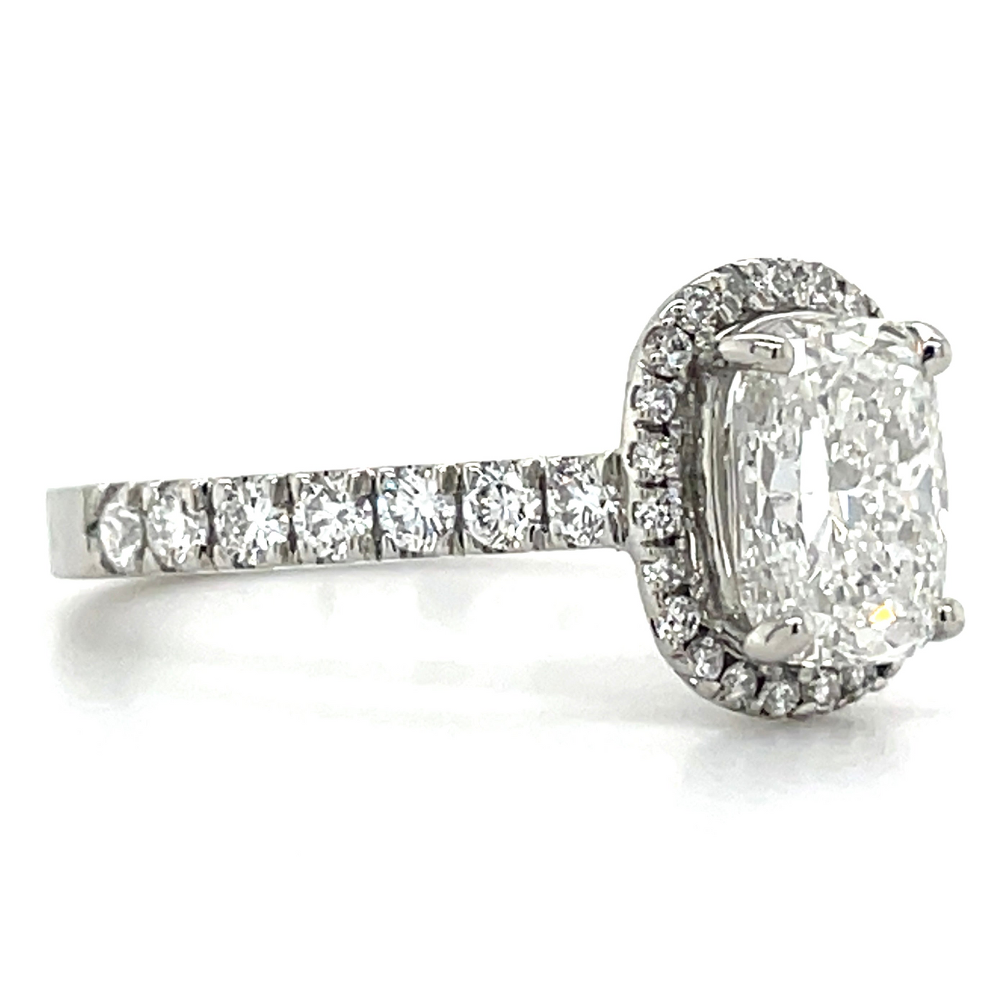 10.50 Ct Cushion Genuine Lab Grown Big Diamond Halo Engagement Ring White Gold