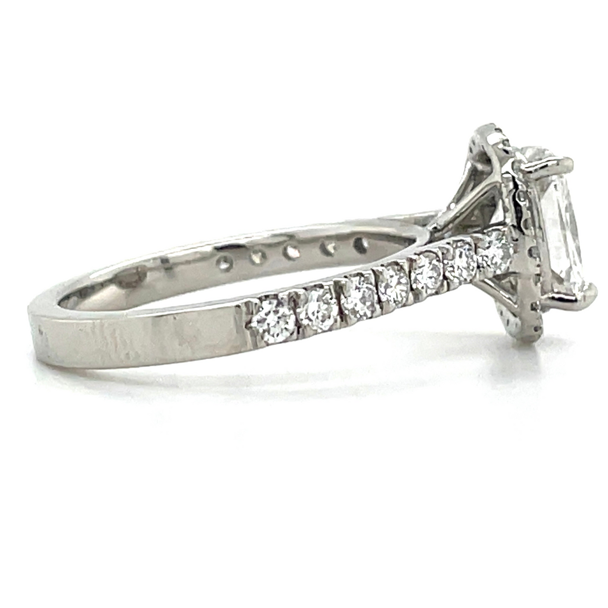 10.50 Ct Cushion Genuine Lab Grown Big Diamond Halo Engagement Ring White Gold