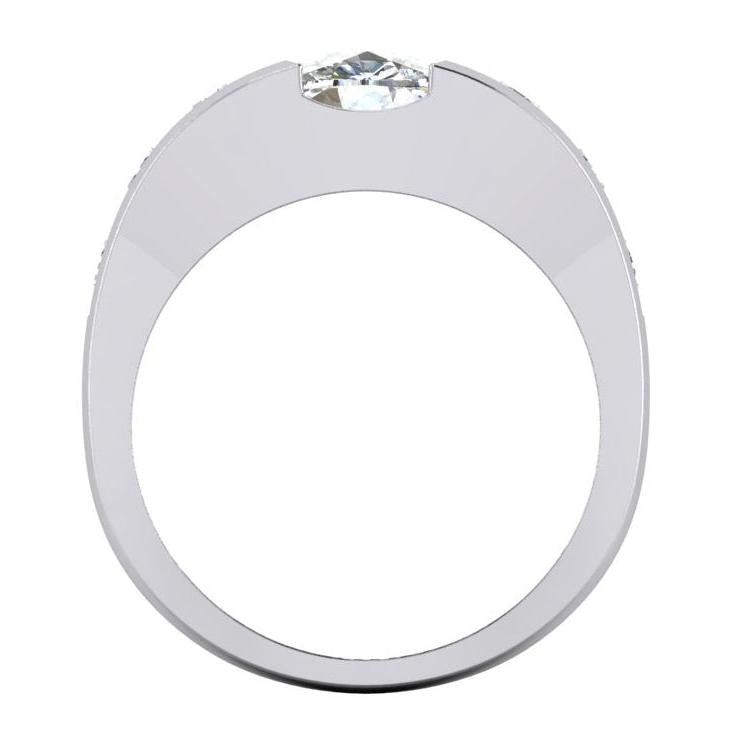 10K Gold Mens Ring Cushion Round Diamond Lab Grown