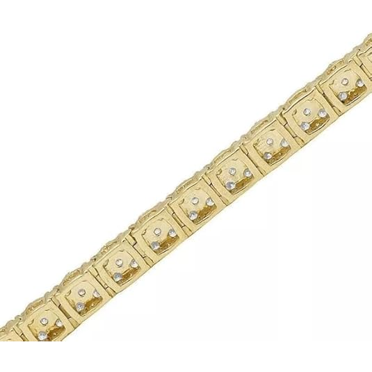 10K Yellow Gold 5.75 Carats Lab Grown Diamonds Tennis Bracelet New
