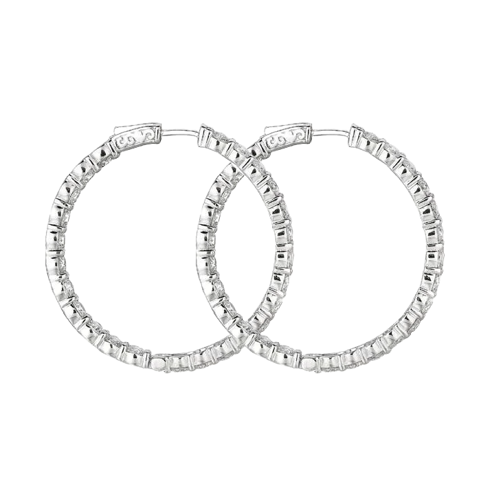 10 Carat Hoop Earrings Gold Accessory Natural Earth Mined Diamond