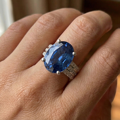 12 Carat Natural Sapphire Engagement Ring