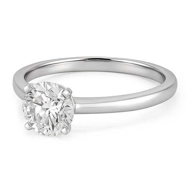 1 Carat Solitaire Round Cut Real Natural Earth Mined Diamond Wedding Ring White Gold 14K