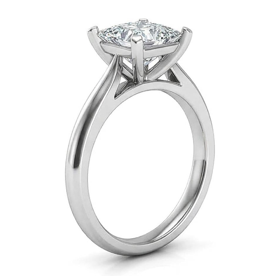 2.25 Carat Solitaire Natural Earth Mined Diamond Anniversary Ring 14K White Gold