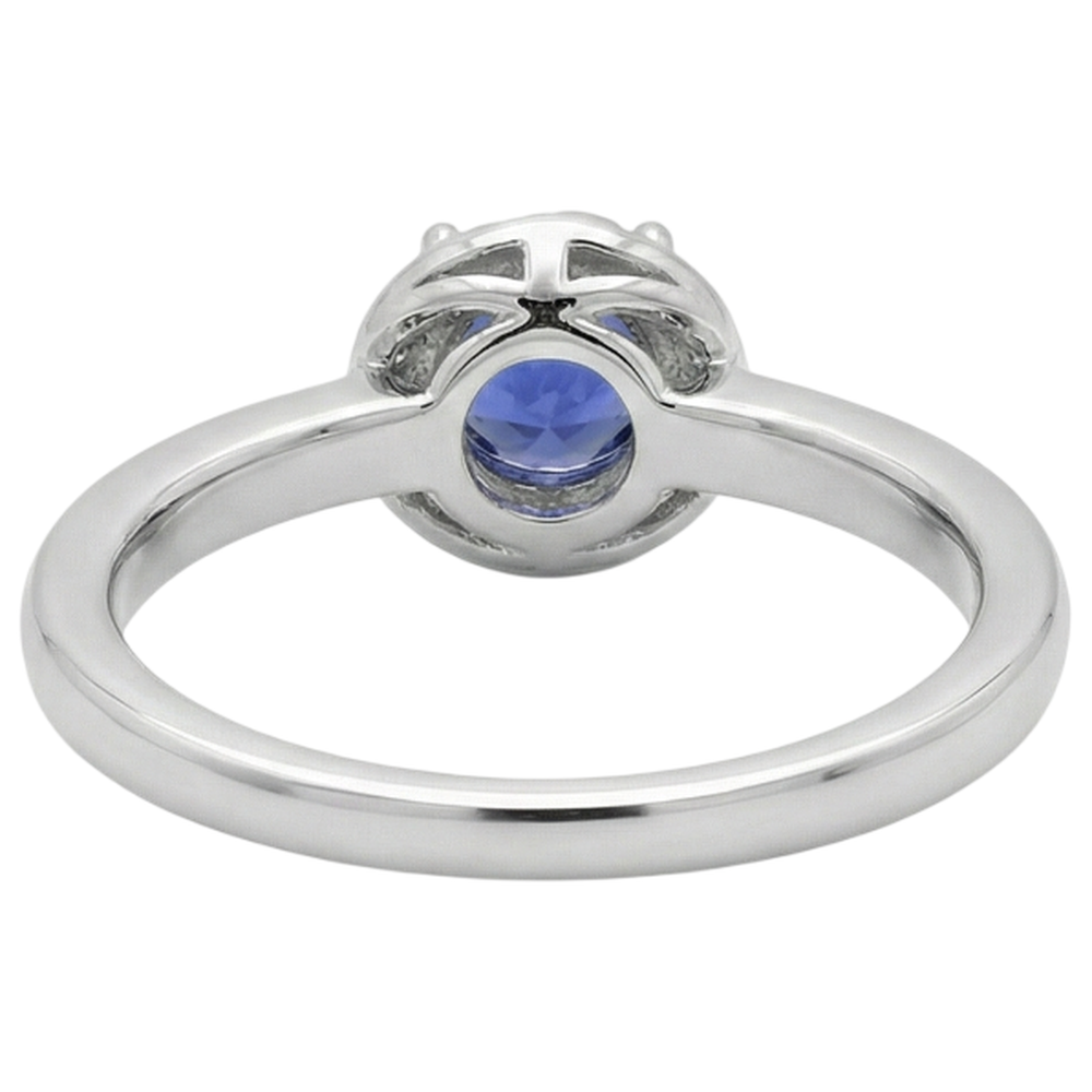 2.25 Carats Round Center Tanzanite Fancy Natural Earth Mined Diamond Ring New