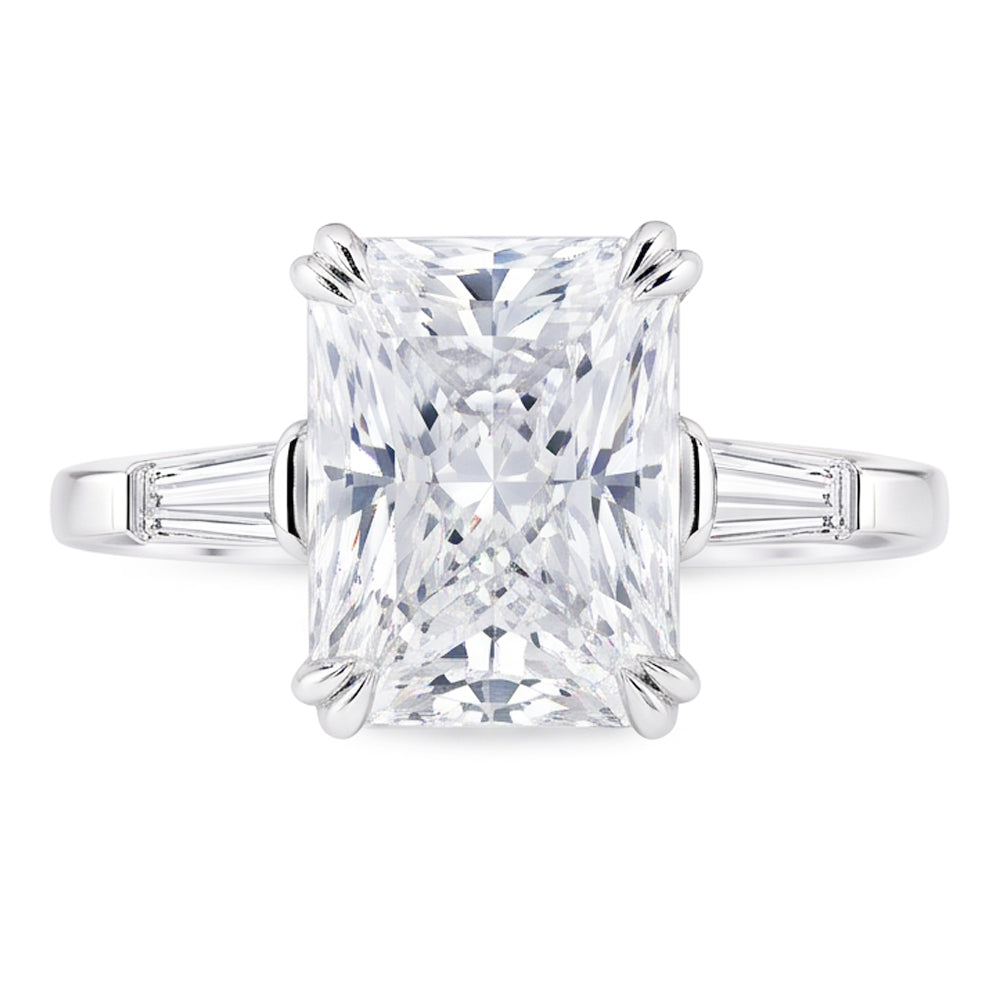 2.35 Ct. Natural Real Diamond ( Not Lab Grown )s Three Stone Royal Engagement Ring Gold