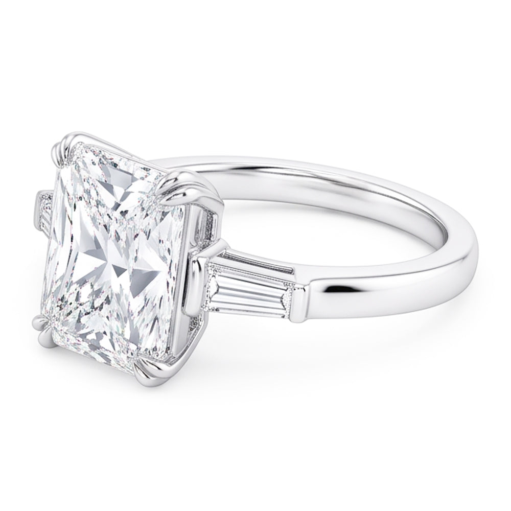 2.35 Ct. Natural Real Diamond ( Not Lab Grown )s Three Stone Royal Engagement Ring Gold