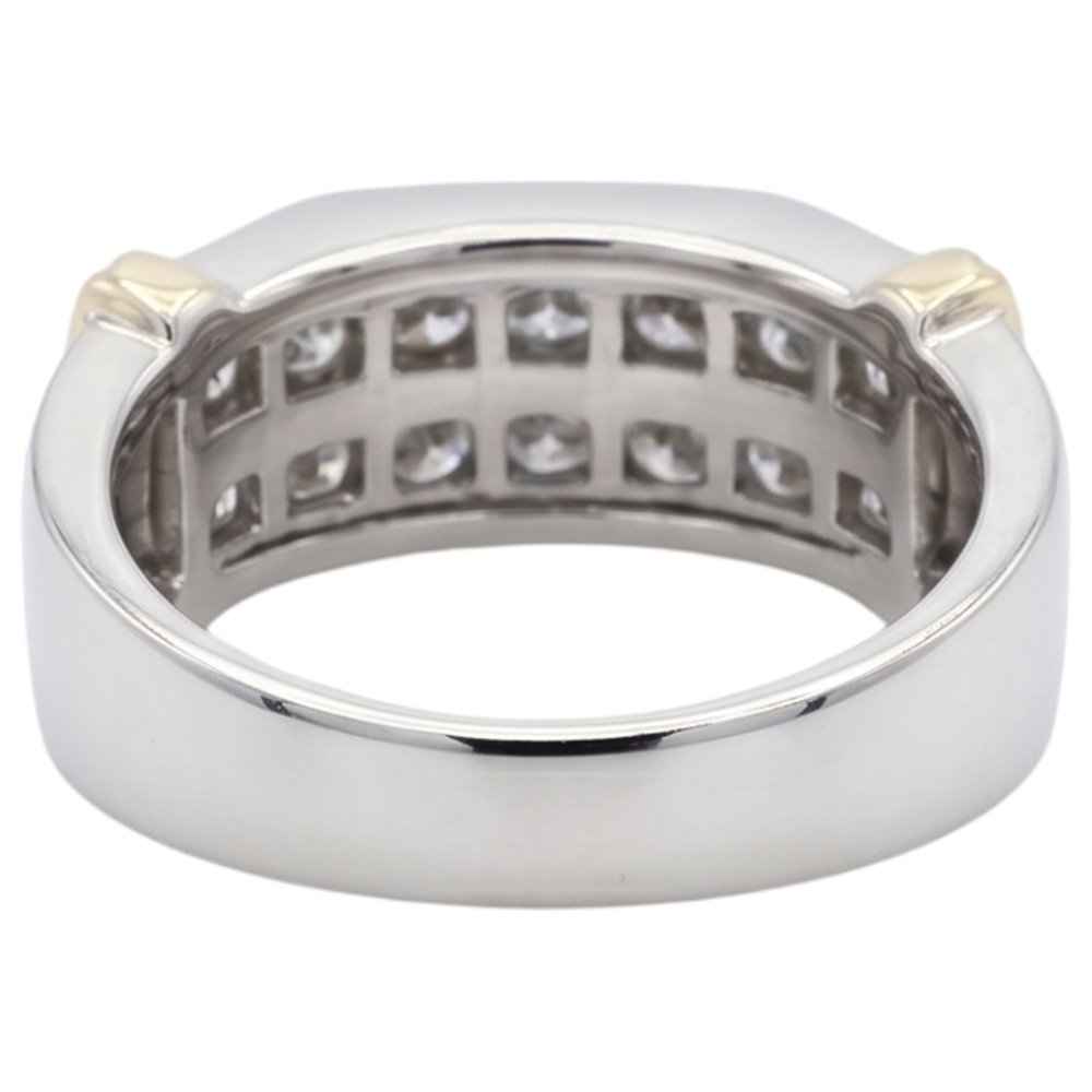 2.40 Carats Classic Round Diamond Men's Ring 10K White Gold