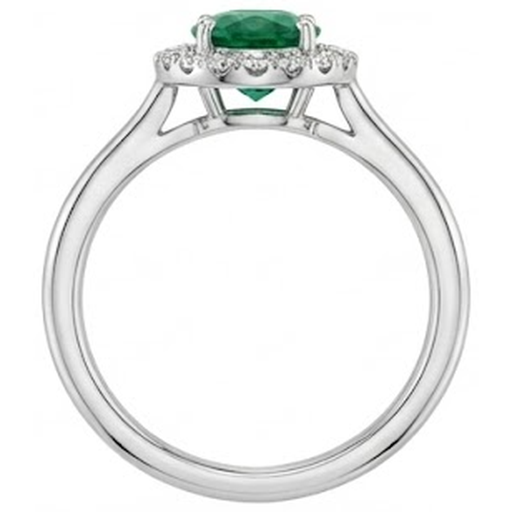 2.50 Carats Prong Set Green Emerald GIA And Natural Earth Mined Diamonds Wedding Ring White Gold