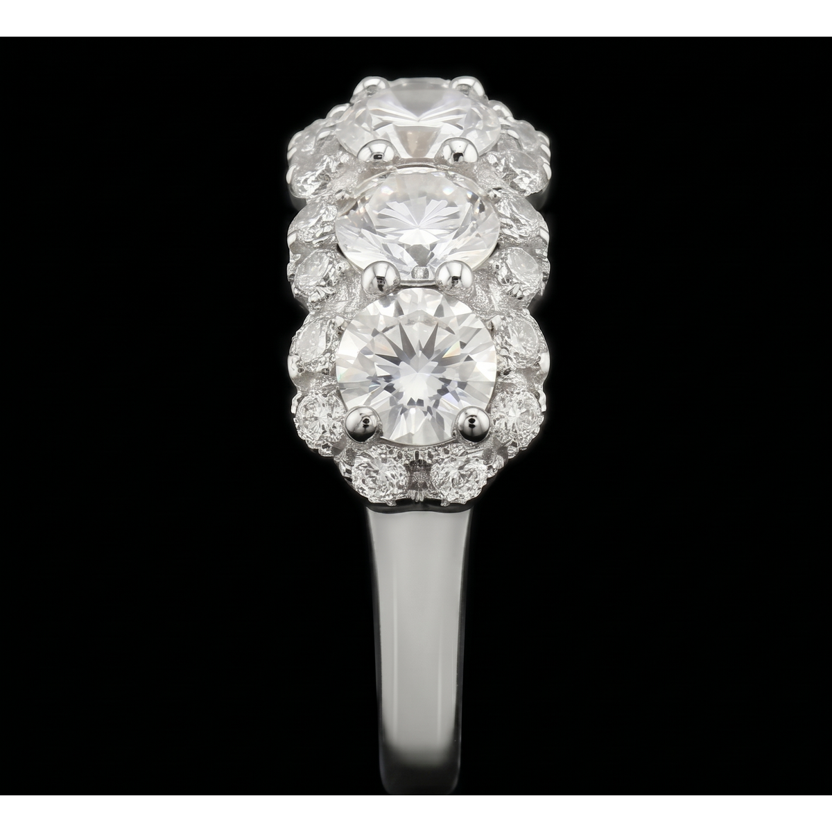 2.50 Carats Round Natural Earth Mined Diamond Women's Anniversary Ring White Gold 14K
