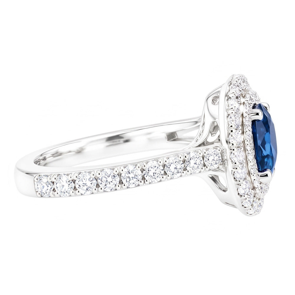 2.51 Carats Round Blue & White Natural Earth Mined Diamonds Wedding Ring Gemstone