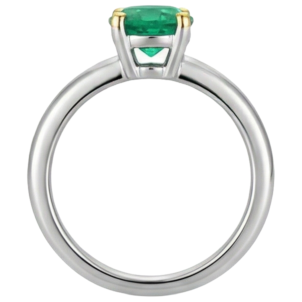 Natural Real ( Not Lab Grown ) 2 Carat Green Emerald GIA Ring Comfort Fit Band
