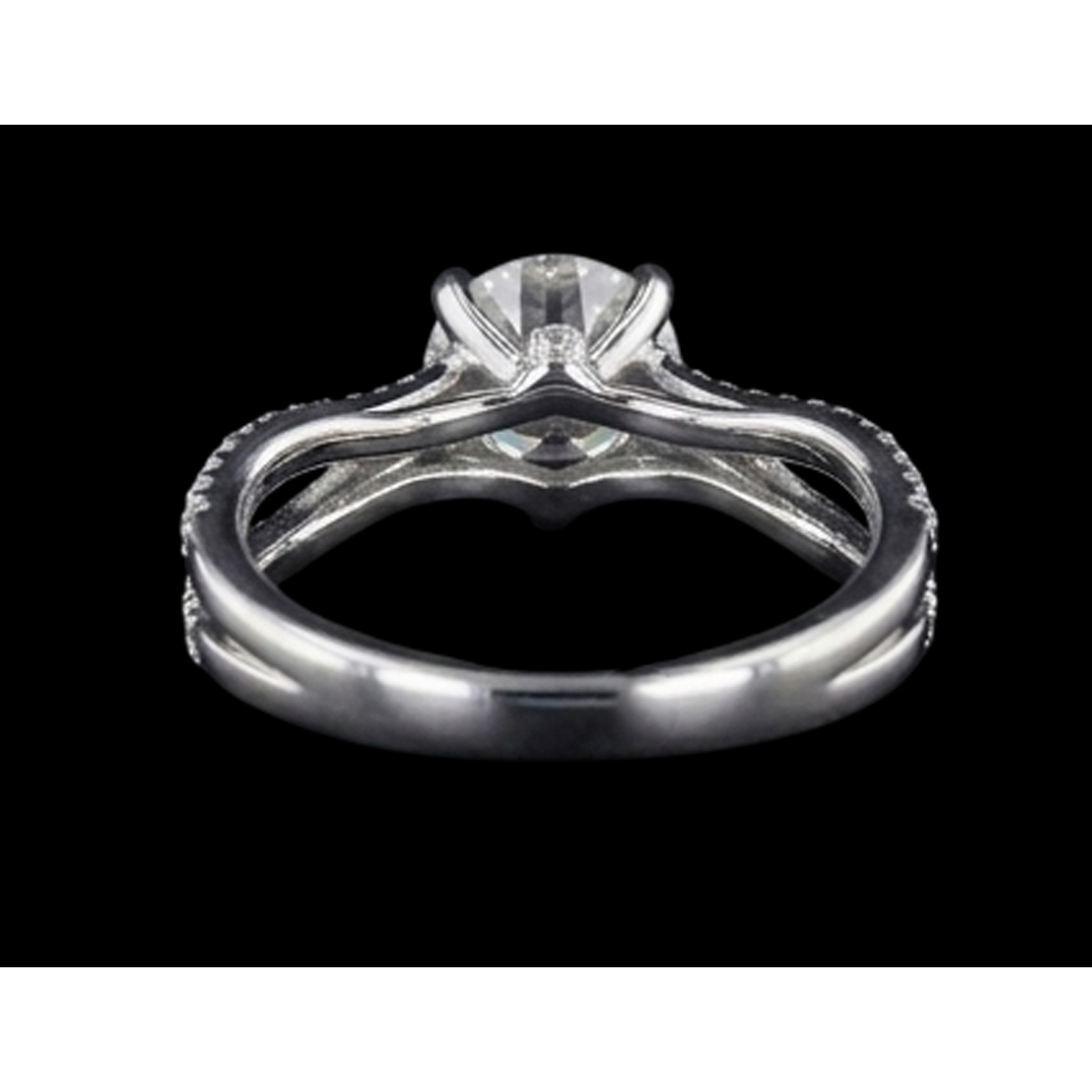 2 Carats Split Shank Engagement Ring Round Real Natural Earth Mined Diamond White Gold 14K