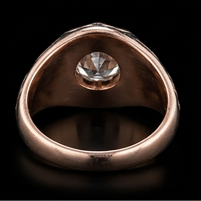 2 Ct Gypsy Solitaire Men’s Belcher Ring Round Old Miner Diamond Flower Style