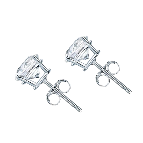 Women Diamond Engagement Ring White Gold Stud Earrings