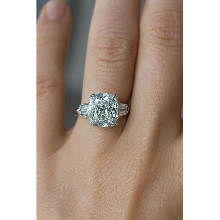 2.41 Carat Natural Earth Mined Diamond 3-Stone Ring White Gold Jewelry