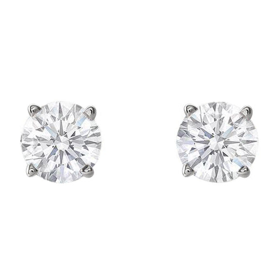 2.50 Carats Round Cut Gorgeous Natural Real ( Not Lab Grown ) Diamonds Studs Earring Gold White 14K