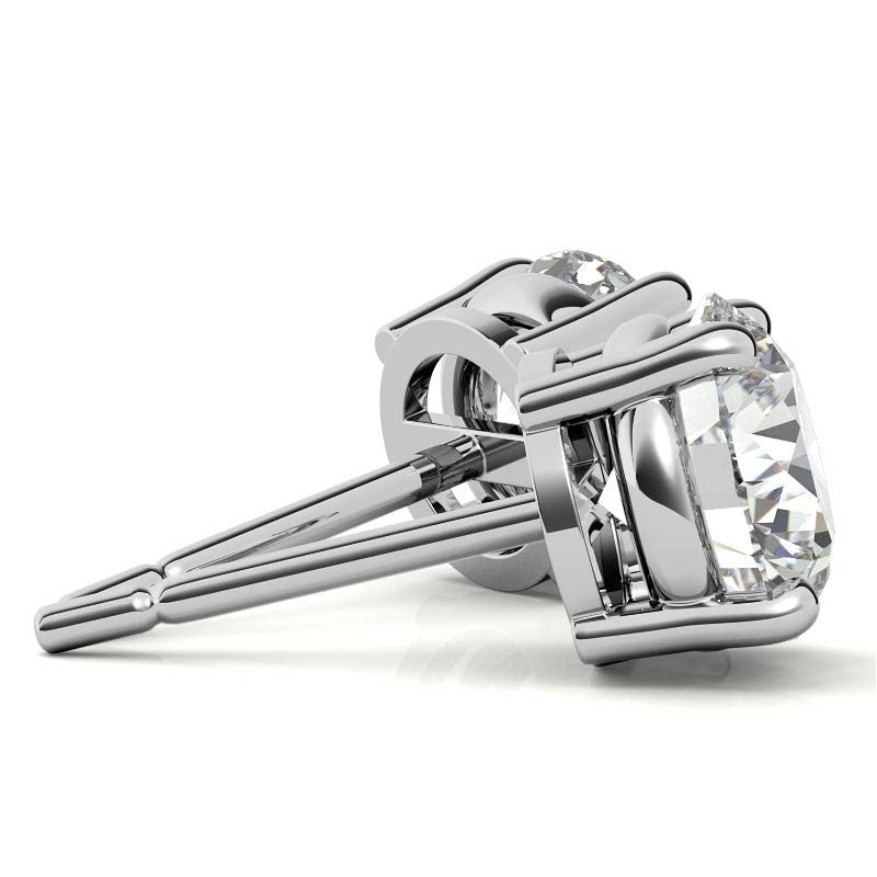 2.5 Ct Round Cut Lab Grown Diamond Stud Women Earring Solid White Gold 14K GIA CERTIFIED