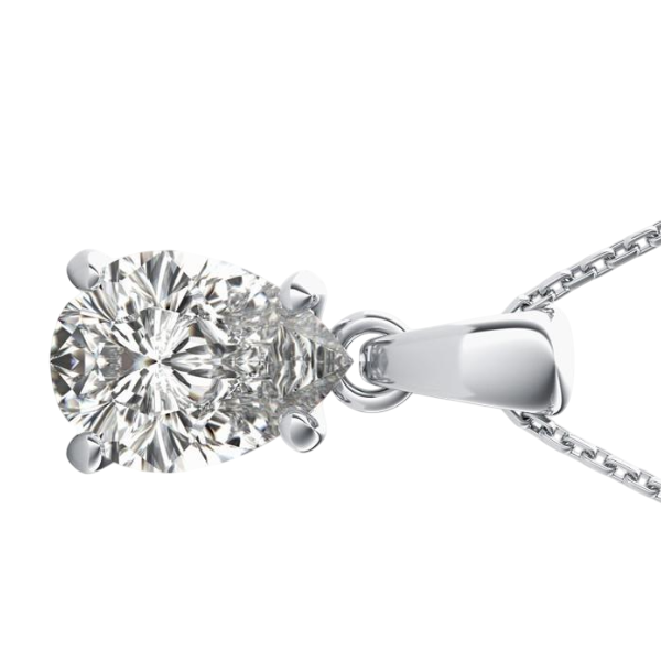 2.75 Carat Pear Cut Sparkling Natural Earth Mined Diamond Pendant Necklace White Gold