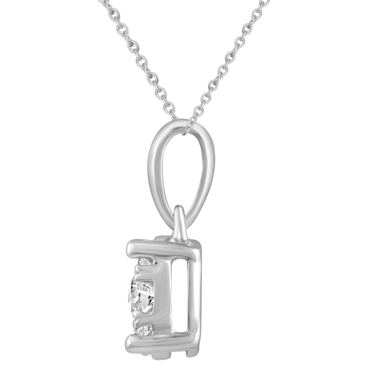 2.85 Ct Sparkling Round Cut GIA Certified Lab Grown Diamonds Pendant Necklace White Gold 14K