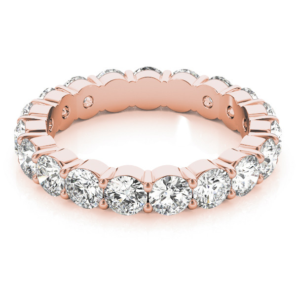 2.88 Carats Round Diamond Rose Gold Eternity Band Lab Grown