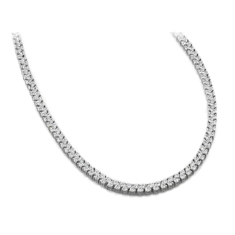 20 Carat Small Earth Mined Diamond Gold Tennis Necklace