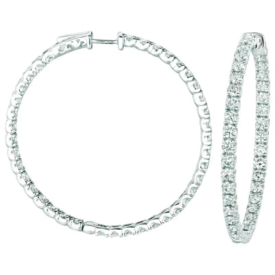 20ct White Gold Diamond Hoops