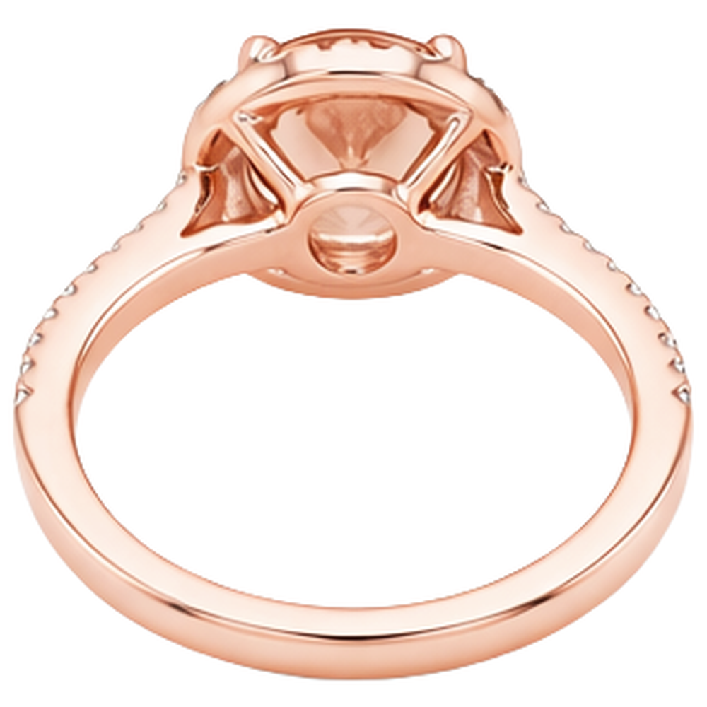26.50 Ct Oval Morganite And Natural Earth Mined Diamonds Ring Rose Gold 14K