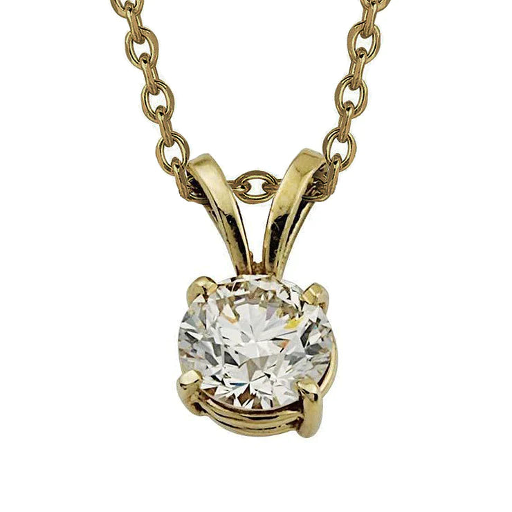2 Carats Round Diamond Solitaire Necklace Pendant