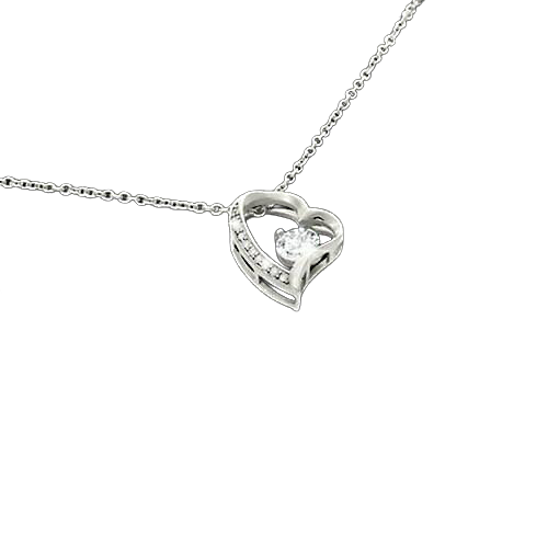 2 Carats Round Lab Grown Diamond GIA CERTIFIED Heart Pendant White Gold Jewelry Sparkling