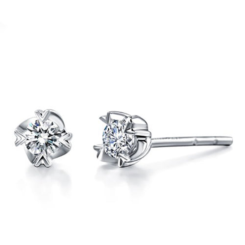 2 Ct Gorgeous Round Cut Lab Grown Diamonds Lady Studs Earrings White Gold