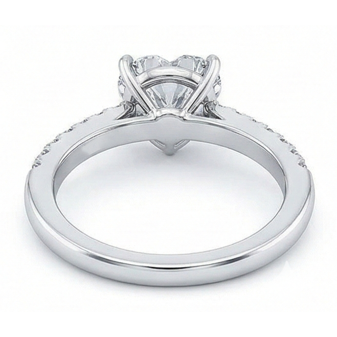 3.50 Carats Heart & Round Natural Earth Mined Diamond Wedding Ring Jewelry New