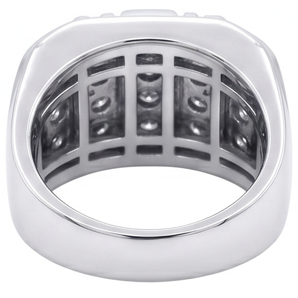 3.75 Carats Mens Diamond Ring White Gold 10K