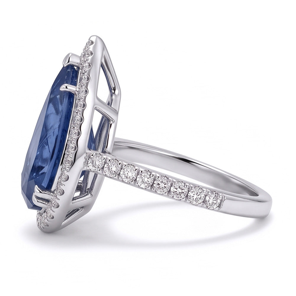 3.75 Ct. Pear Round Natural Earth Mined Diamonds Ring Gemstone White Gold