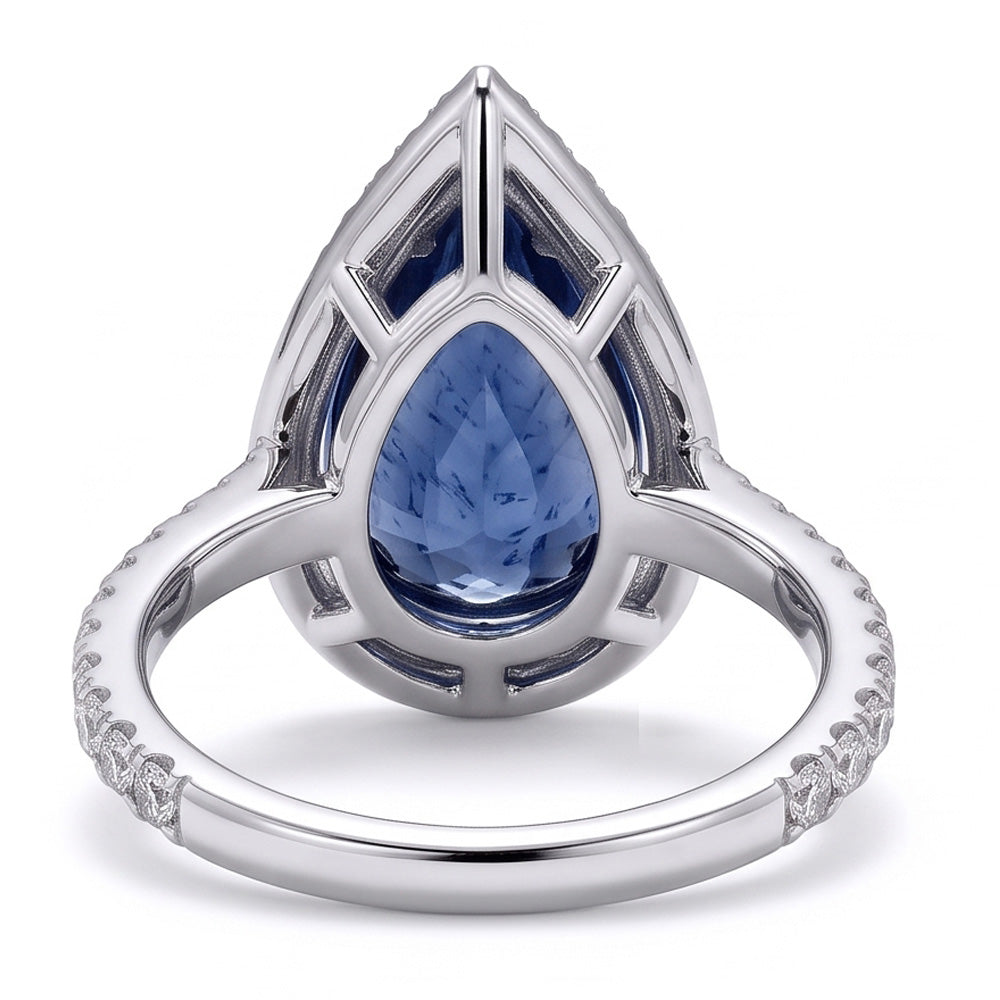3.75 Ct. Pear Round Natural Earth Mined Diamonds Ring Gemstone White Gold