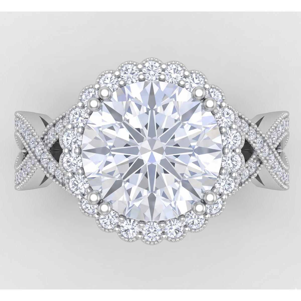 3 Carats Round Antique Style Natural Earth Mined Diamond Wedding Ring Fine Jewelry