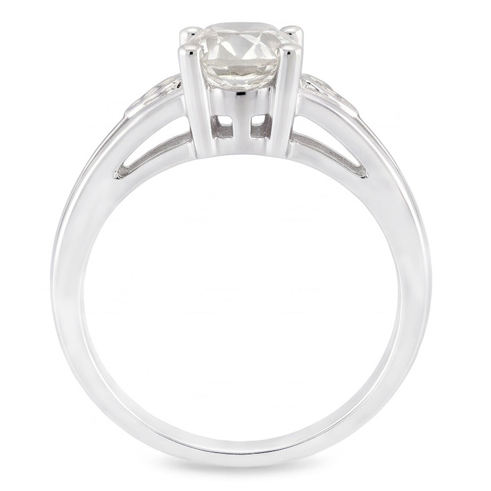 3 Carats Solitaire Oval Mined Natural Real Diamond ( Not Lab Grown ) Old Cut Prong Set Ring
