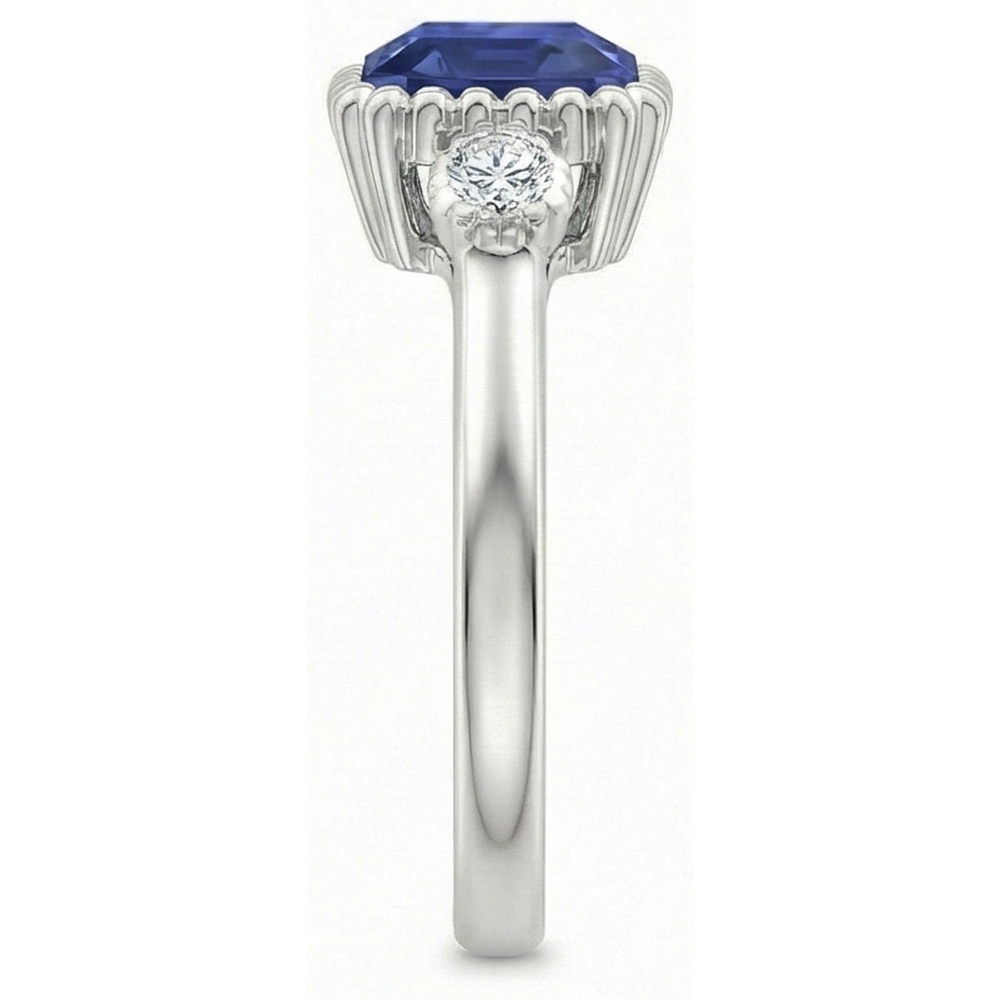 natural emerald sapphire 2.75ct watch top view